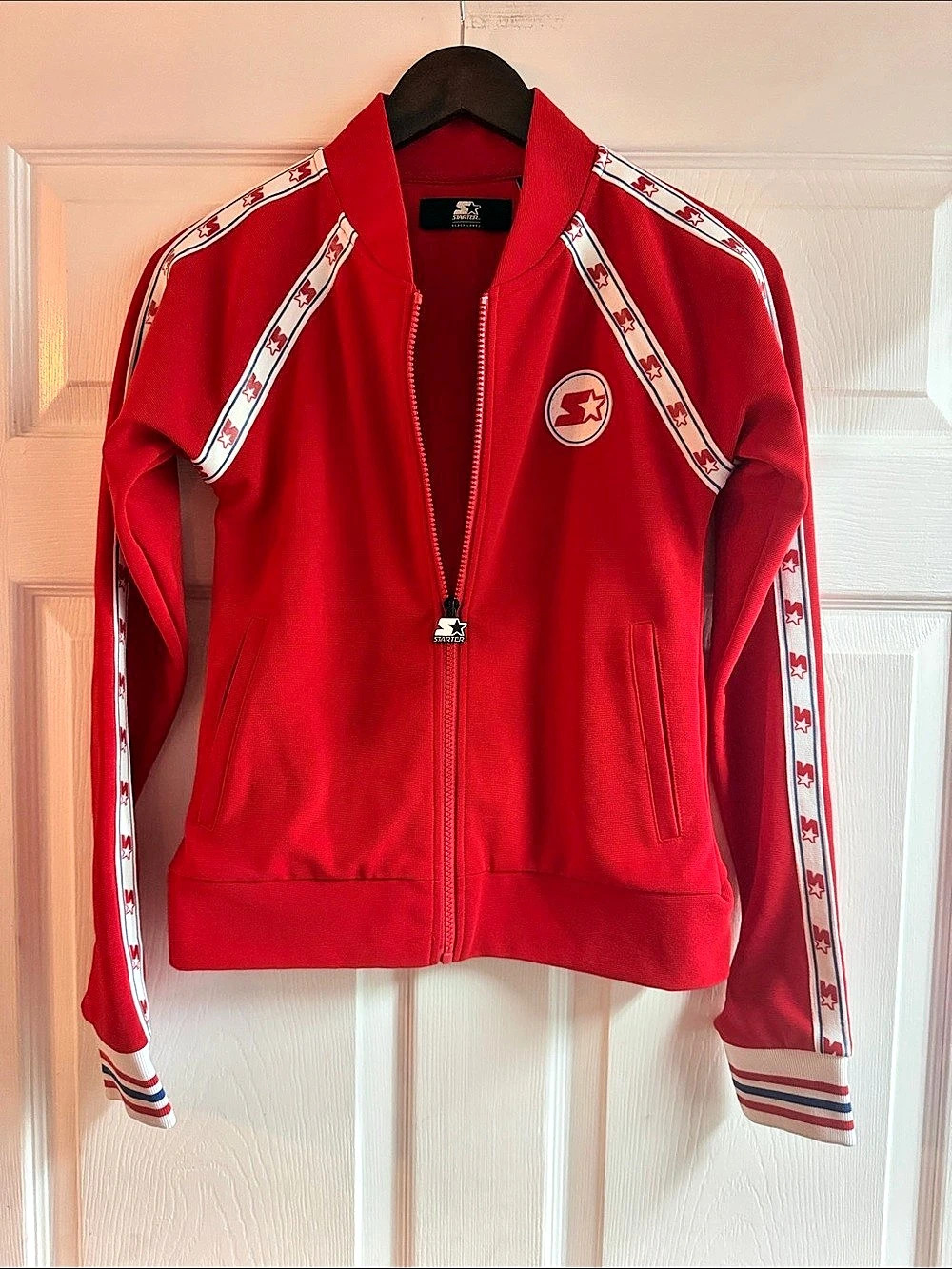 Starter Black Label Logo Tape Track Jacket Red & White Size S/M